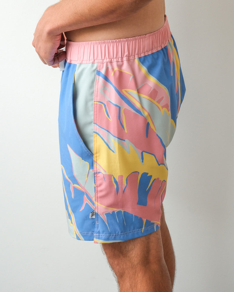 The Tropical Vintage Swim Shorts- Pink & Blue