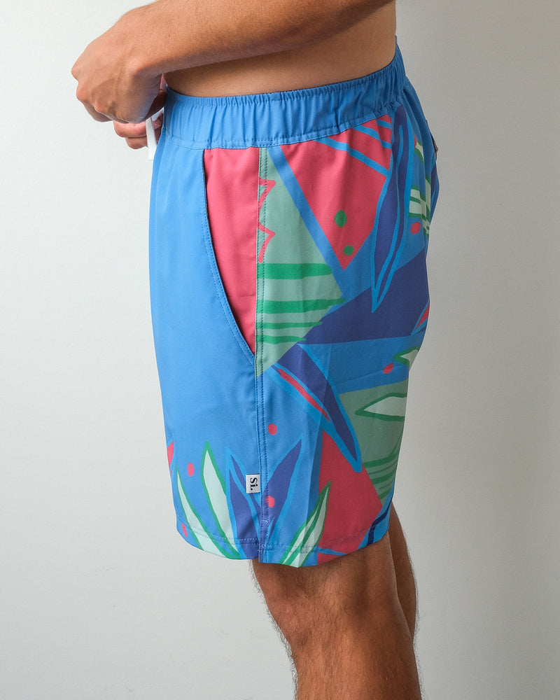 The Mojitos By The Pool Swim Shorts- Blue, Green & Pink