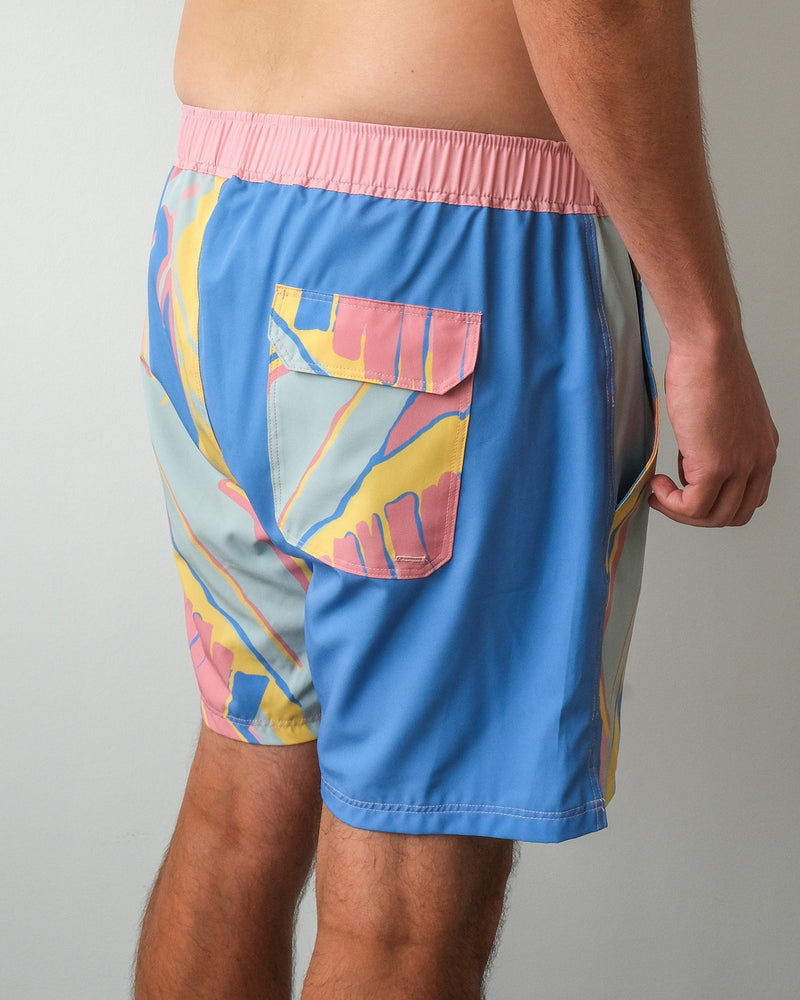 The Tropical Vintage Swim Shorts- Pink & Blue