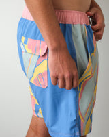 The Tropical Vintage Swim Shorts- Pink & Blue