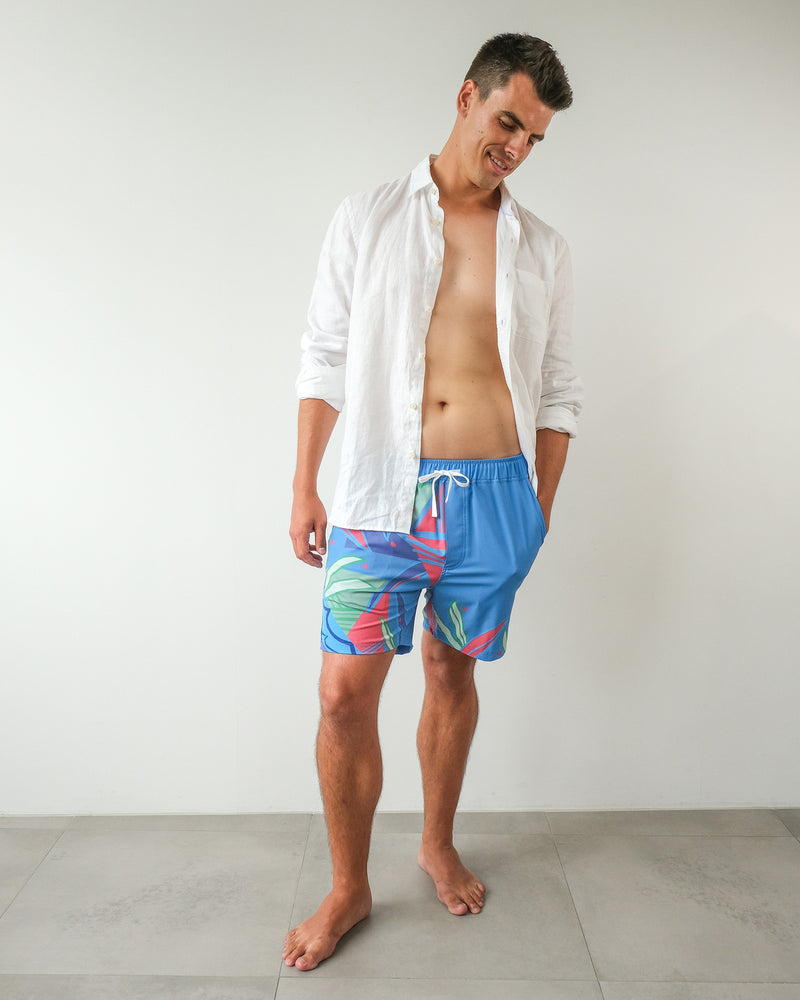 The Mojitos By The Pool Swim Shorts- Blue, Green & Pink