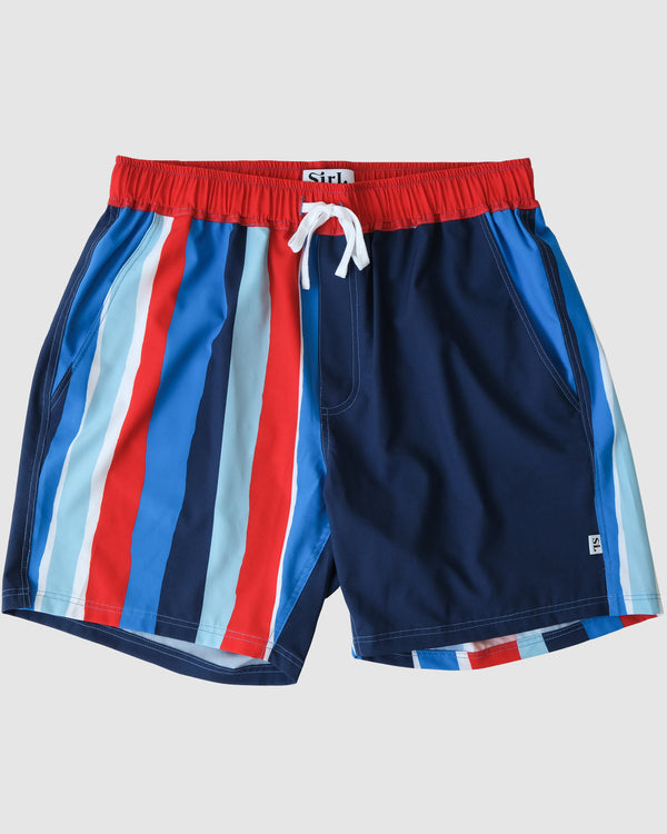The Sunday Sailing Swim Shorts- Red, Navy & Blue
