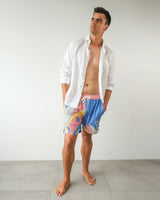The Tropical Vintage Swim Shorts- Pink & Blue