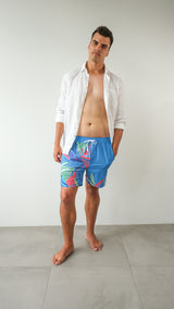 The Mojitos By The Pool Swim Shorts- Blue, Green & Pink